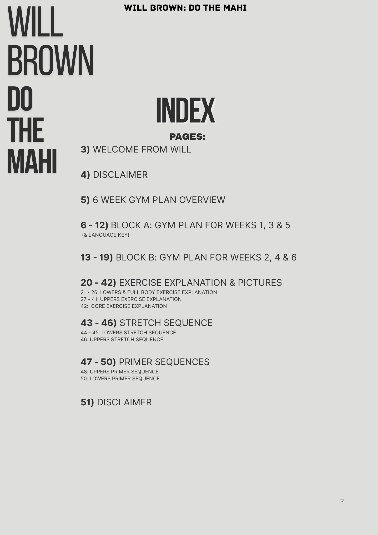 Will Brown: Do The Mahi (6 Week Gym Programme)